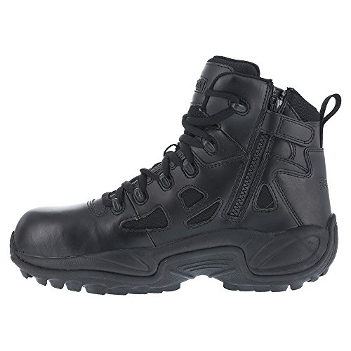 Reebok mens Rapid Response Rb Safety Toe 6' Stealth With Side Zipper Military Tactical Boot, Black, 13 Wide US