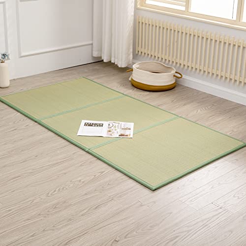 KITBRHOME Tatami Mat (Twin 79' x 39' x 0.5'), Japanese Traditional Tatami Mattress, Natural Rush Grass Floor Tatami Futon Mattress for sleeping, sitting, yoga, relaxing (Twin)