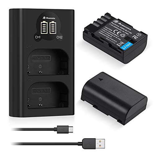 Powerextra 2 Pack DMW-BLF19, DMW-BLF19E, DMW-BLF19PP Replacement Batteries and Dual USB Charger for Panasonic Lumix DC-G9, DC-GH5, DMC-GH3, DMC-GH3K, DMC-GH4, DMC-GH4K Digital Camera