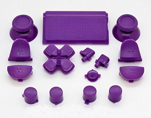 Purple Full Button +2 Springs Replacement Mod Kit for Playstation 4 PS4 Controller