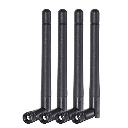 Bingfu Dual Band WiFi 2.4GHz 5GHz 5.8GHz 3dBi MIMO RP-SMA Male Antenna (4-Pack) for WiFi Router Wireless Network Card USB Adapter Security IP Camera Video Surveillance Monitor