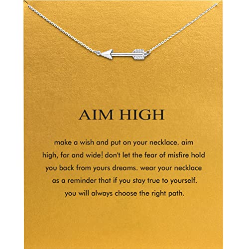 Baydurcan Arrow Necklace Arrow Pendant Chain Necklace with Message Card Gift Card (arrow s)