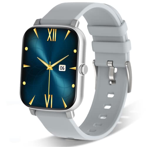 Smart Watch(Answer/Make Call), 1.7' Smartwatch for Android and iOS Phones, IP68 Waterproof Fitness Tracker with Heart Rate Monitor, Blood Oxygen, Sleep, Ai Voice Control, Watches for Women Men