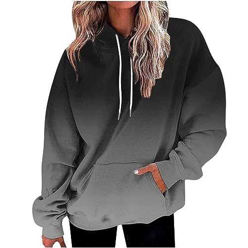 JDHUFEI lightening deals holiday sweatshirt for women Fall Sweatshirts For Women Loose Fit Casual Drawstring Pullover Long Sleeve Teen Girls Y2k Hoodie With Pocket Hooded… womens holiday tops