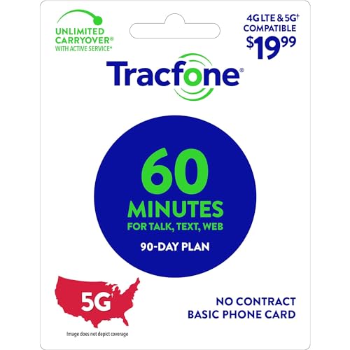 Tracfone $19.99 Basic Phone Plan, 60 Minutes, 90 Days [Physical Delivery]