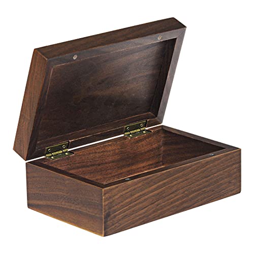EXISTING Wooden Box with Hinged Lid, Wood Storage Box with Lid, Wooden Memory Keepsake Box - Store Jewelry, Keepsakes, Trinkets and Treasure in Decorative Jewelry Box - Small Walnut Wood Box