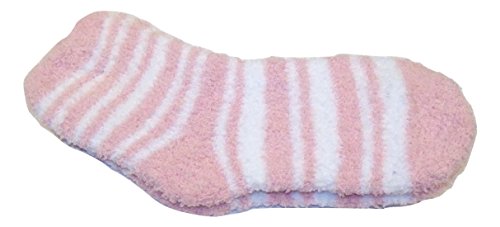Snugadoo Too'Super Soft' Adult Socks ~ Salmon with White Stripe (One Size)