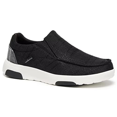 OrthoComfoot Classic Slip On Loafers Shoes for Neuropathy, Recovery, Overpronation, Bunion, Pronation Supination, Cushioned Loafers for Recovery Heel Spur Black Size 10