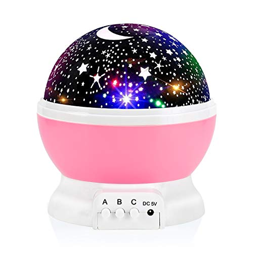 Night Light for Kids, Fortally Kids Night Light, Star Night Light, Nebula Star Projector 360 Degree Rotation - 4 LED Bulbs 12 Light Color Changing with USB Cable, Romantic Gifts for Men Women Children