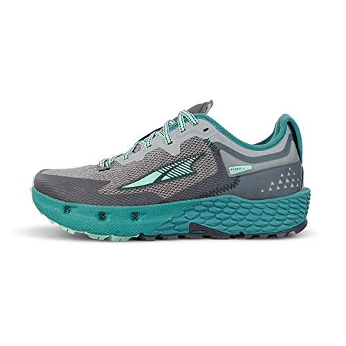 ALTRA Women's AL0A548C TIMP 4 Trail Running Shoe, Gray/Teal - 8.5 M US