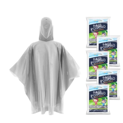 Hagon PRO Disposable Rain Ponchos for Kids (5 Pack)