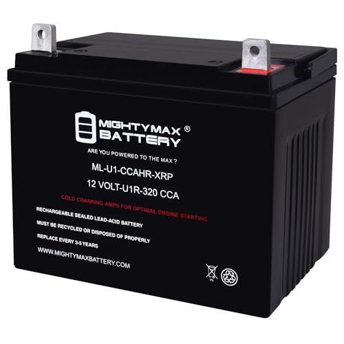 Mighty Max Battery ML-U1-CCAHR-XRP 12V 320CCA Replacement Battery Compatible with Husqvarna LGT2654 U1R Lawn Mower