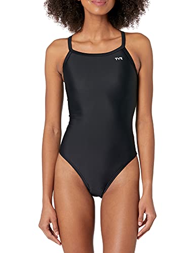 TYR Women's Standard TYReco Solid Diamondback Swimsuit, Black, 34
