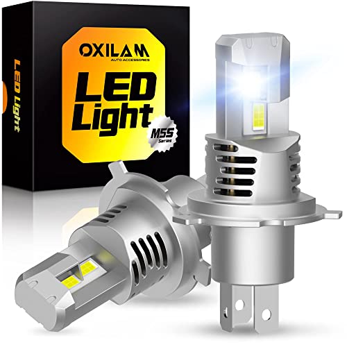 OXILAM 2023 Upgraded H4 9003 LED bulb replacement, 22000LM Bright 6500K Xenon White, HB2 LED forward light Bulb Canbus Error Free Plug and Play for Car Motorcycle, Pack of 2