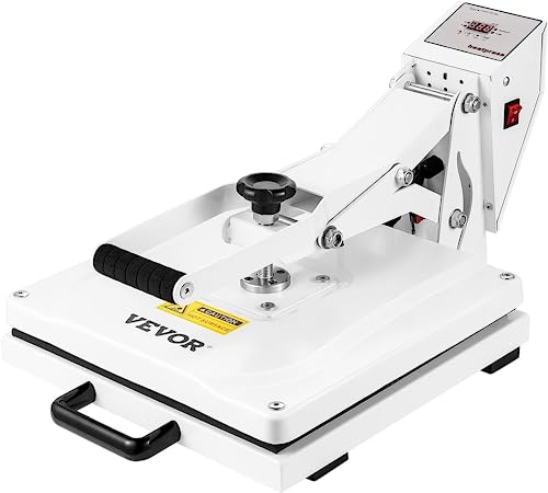 VEVOR Heat Press, Heat Press Machine for T-Shirt, Fast Heating, High Pressure Heat Press 15x15, Power Digital Industrial Sublimation Printer for Heat Transfer Vinyl, Easy to Use, White