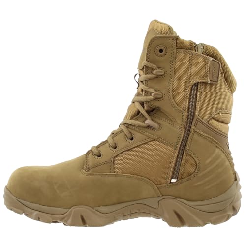 Bates Men's GX-8 Side Zip Dryguard Composite Toe Work Boot, Coyote, 10.0 M US