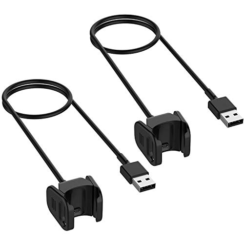 Threeeggs Compatible with Fitbit Charge 4 Charger, Replacement USB Charging Cable Cord for Charge 4 / Charge 3 Fitness and Activity Tracker (2 Pack, 55cm/1.8ft)