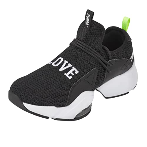ZUMBA Women's Air Stomp Slip-On Sneakers, Exercise Shoes for Women, 8, Black