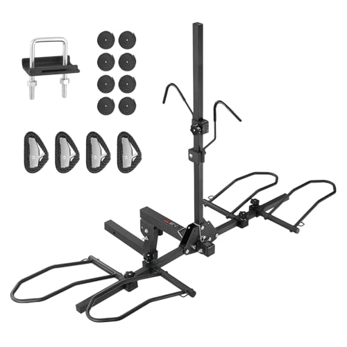 VEVOR Hitch Mount Bike Rack, 2-Bike Platform Style, 160 LBS Max Capacity Bike Rack Hitch for 2-inch Receiver, Titling and Folding Bike Carrier with Tires up to 5' Wide, for Car, SUV, Truck, RV