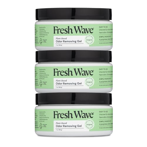 Fresh Wave Odor Removing Gel, 7 oz., Pack of 3 - Odor Absorbers for Home, Safer Odor Relief, Natural Plant-Based Odor Eliminator, Every 7 oz. lasts 15-30 Days, For Cooking, Trash & Pets