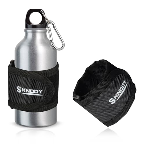 SKNOOY Magnetic Water Cup Holder, Heavy-Duty Magnet Bottle Holder for Golf Cart Tractor Bus Lawnmower, Adjustable Cans Organizer Strap Strong Magnetic Oil Bottle Cover Sleeves for Kitchen, 2 Pack