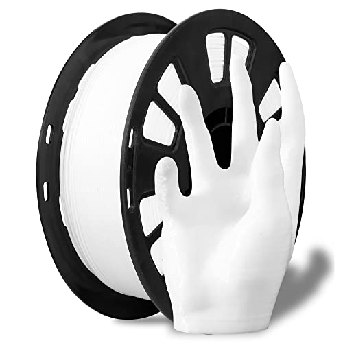 1.75mm 1Kg White PLA Filament, Widely Support for FDM 3D Printer/3D Pen on Market, High Diameter Tolerance, 2.2lbs 3D Printing Material White PLA by MIKA3D