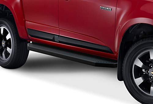 APS 6-inch Aluminum (Black Powder Coated Flat Style) Running Boards Nerf Bars Side Steps Compatible with Chevy Colorado GMC Canyon 2015-2024 Crew Cab