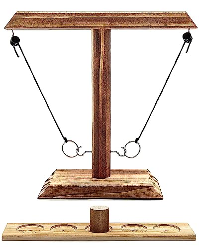Hook and Ring Game Handmade Wooden Toss Game for Kids and Adults, Outdoor Indoor Games,Patio Decor,Yard Games,Wooden Hook and Ring Game for Bars, Party, Large Size
