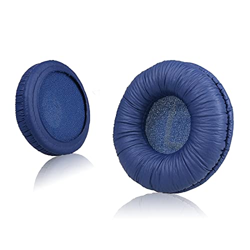 Universal Replacement Ear Pads for Sony MDR-ZX110/MDR-ZX330BT/V150/WH-CH500; JBL Tune 600bt/T500BT/T450BT &Many Other 70MM Round On-Ear Headphones(List Inside), by Krone Kalpasmos- Thicker Blue
