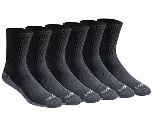 Dickies Men's Dri-tech Moisture Control 6-Pack Comfort Length Crew Socks