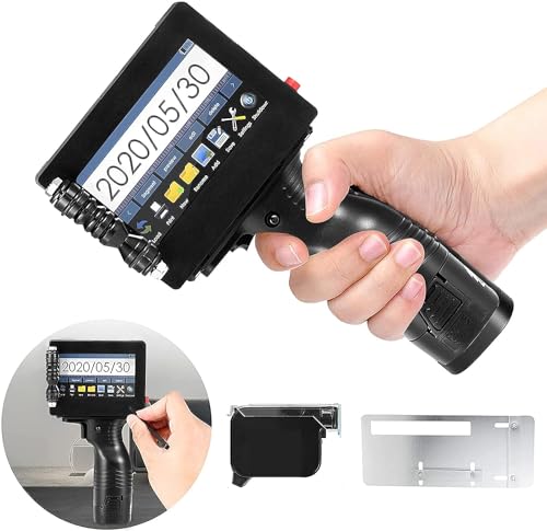 YONAIYOUN Handheld Inkjet Printer with 4.3 Inch HD Touch Screen, Portable Inkjet Printer with Quick-Drying Ink Cartridge(Support 100 Languages)