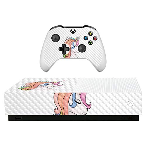 MightySkins Carbon Fiber Skin for Microsoft Xbox One S All-Digital Edition - Unicorn Magic | ProtectiveTextured Carbon Fiber Finish | Easy to Apply, Remove, and Change Styles | Made in The USA