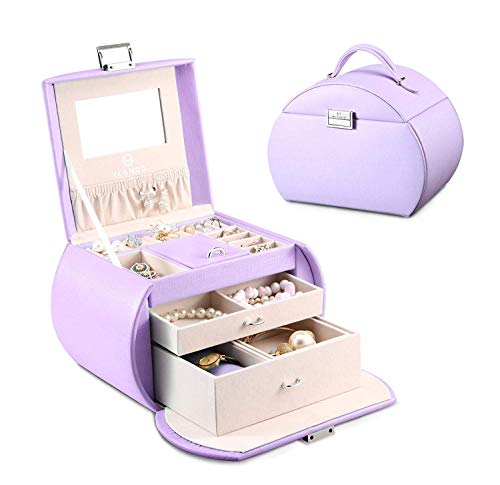 Vlando Jewelry Box for Girls Princess Style Girls Jewelry Organizer 3-Layer Kids Jewelry Box with Mirror Jewelry Box for Girls 8-12 Christmas Gift for Girls Teens