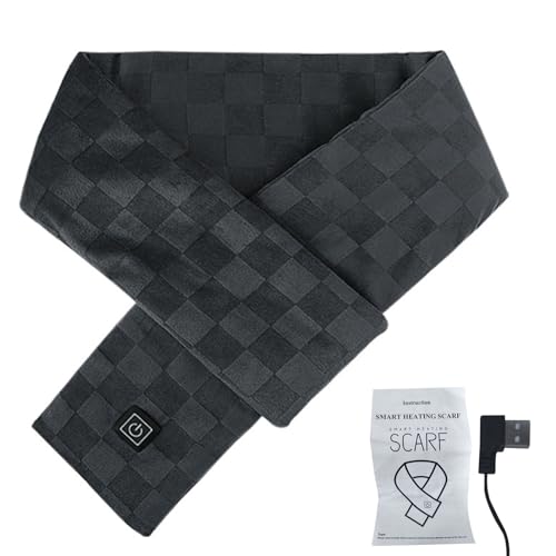 SamFansar Neck Heating Pad,Heated Scarf for Neck Pain Relief,Intelligent USB Charging Three-Speed Heating Scarf for Women Man Elderly Kids Black