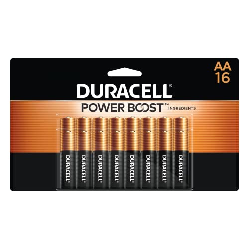 Duracell Coppertop AA Batteries with Power Boost Ingredients, 16 Count Pack Double A Battery with Long-lasting Power, Alkaline AA Battery for Household and Office Devices