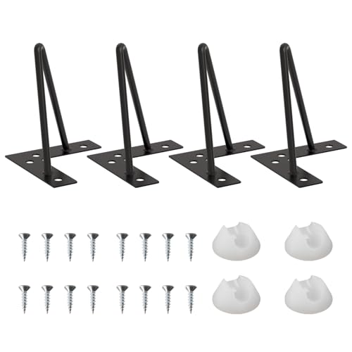 SVISNA Hairpin Furniture Legs 6 Inch Set of 4 for Table, Coffee Table, Nightstand, Desk, TV Cabinet Etc Mid-Century Style Metal DIY Replacement Feet