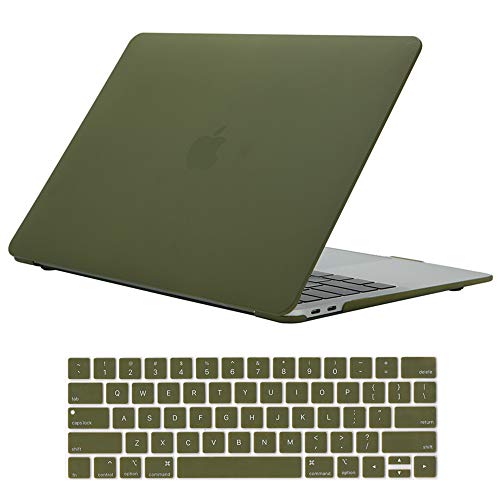 Se7enline Compatible with MacBook Pro 15 inch Case Hard Shell Protective case Cover for Mac Pro 15-inch with Touch Bar Model A1707/A1990 2016/2017/2018/2019 New&Keyboard Cover Skin, Avocado Green
