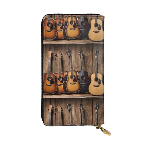 KMNHBGF (Guitar Bass Music Musical Instruments) Long Wallet For Men And Women Handheld Leathers Wallet Cash Bag Card Holder Zipper Pocket Multiple Compartments ﻿