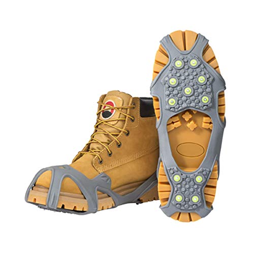 Winter Walking Easy Spike Ice Cleat, Lightweight Industrial Strength Traction Aid for Walking on Snow and Ice, Size X-Large (1 Pair)