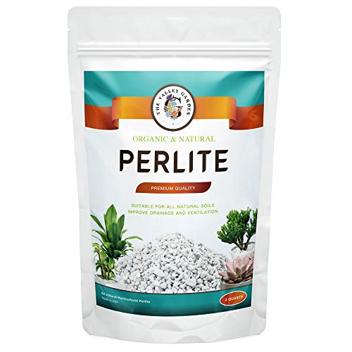 THE VALLEY GARDEN Organic Perlite for All Plants, All Natural Horticultural Soil Additive Conditioner Mix, Improve Drainage and Ventilation, Help Root Growth (2 Quarts)