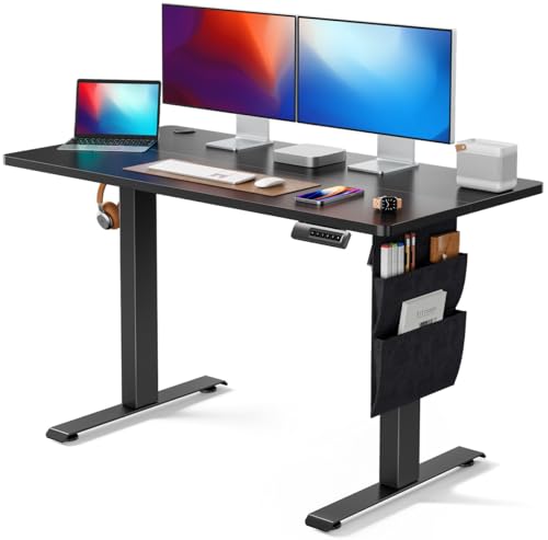 Marsail Standing Desk Adjustable Height,‎48x24 Inch Electric Standing Desk, Stand up Desk with Storage Bag,Headphone Hook for Computer Workstations Desk Memory Preset