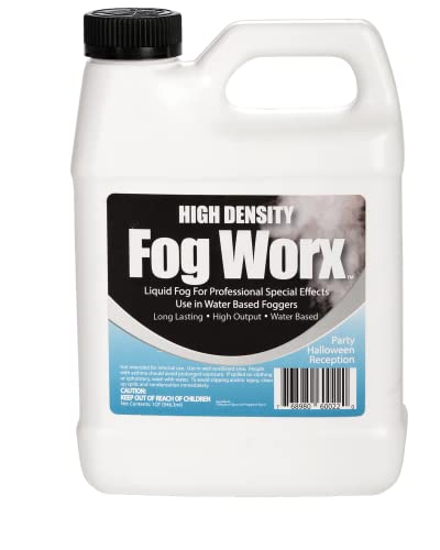 FogWorx Extreme High Density Fog Juice - Long Lasting, High Output, Odorless Water Based Machine Fluid - 1 Quart, 32 Ounces for 400 to 1500 Watt Machines