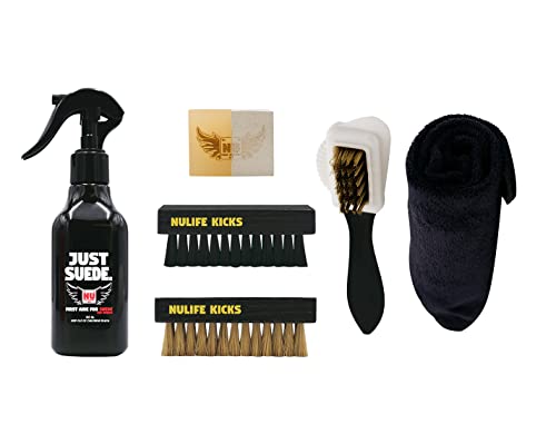 NuLifeKicks Just Suede Shoe Cleaning Kit- Professional Suede and Nubuck Sneaker Cleaner, Premium Leather and Suede Conditioner