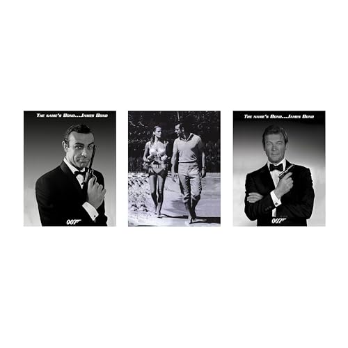James Bond- Roger Moore-Sean Connery-Ursula Andre- Movie Wall Art Decor, Famous Bond Photo Prints, Ideal For Retro Home Decor, Theatre Decor,& Office Décor. Great 007 Gift! Unframed-8x10 (3-PK)