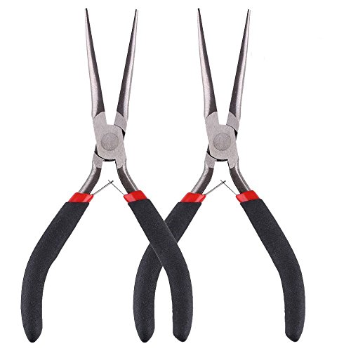 2Pcs Extra Long Needle Nose Pliers Precision Wire Plier Repair Tool (6-Inch)