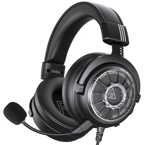 EKSA StarEngine S Gaming Headset for PC, PS4, PS5, Switch, Xbox One, Xbox Series X/S-Wired Gaming Headphones with Detachable Noise Cancelling Mic, 50mm Drivers, 3.5mm Over-Ear Computer Headphones