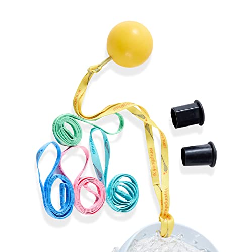 Yuyongshuai Lacrosse Training Equipment,Lacrosse Practice Cradling, Lacrosse Rebounders for Youth, Includes: 1 Ball, 5 Ropes, 2 Rubber Sleeves.
