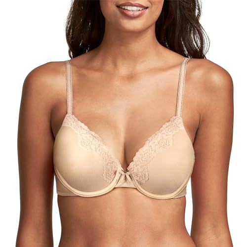 Maidenform Women's Comfort Devotion Embellished Bra, Latte/Black,36C