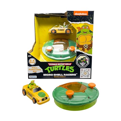 Teenage Mutant Ninja Turtles 3' Micro Shell Racers, Michelangelo, Ages 5+ - 2.4 Ghz Rc Vehicle with Turtle Half Shell Controller - Collect All 4
