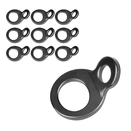 Jawmoy 10 PCS Stainless Steel Tie-Down Anchors Hooks, Tie Down Strap Rings Dirt Bike Lashing Rings for Mounting in Dirt Bike, Motorcycle, Trailer, Pickup, Truck, Camper (Black)